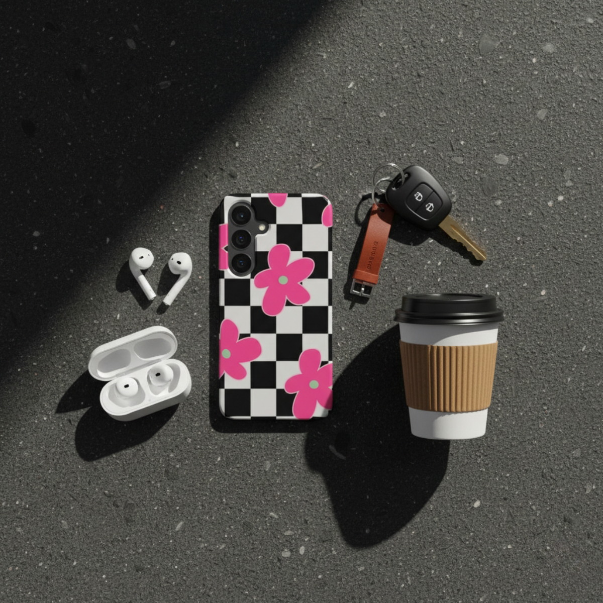 Magnetic Tough Handyhülle Checkered Petals