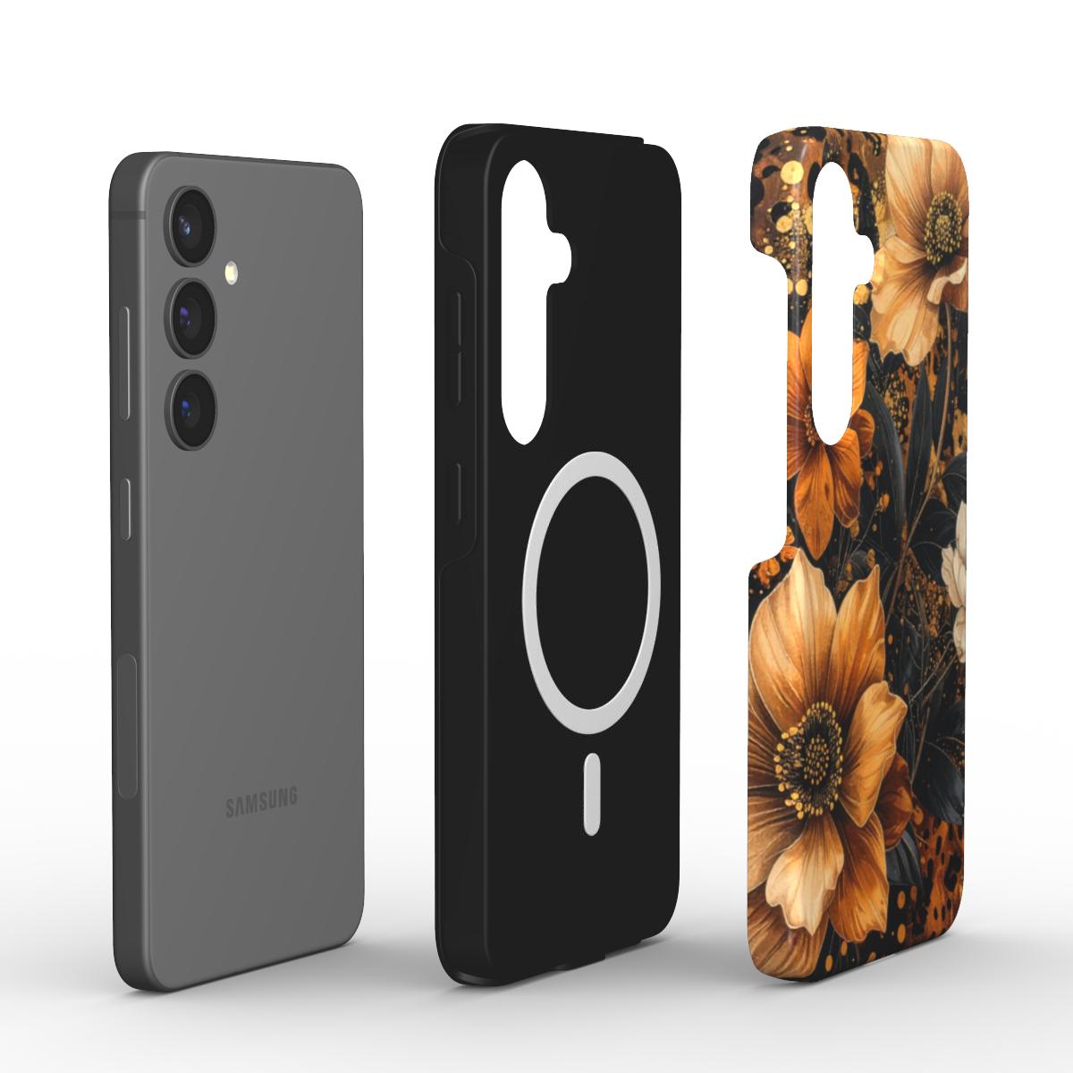 Magnetic Tough Handyhülle Dark Floral Luxe