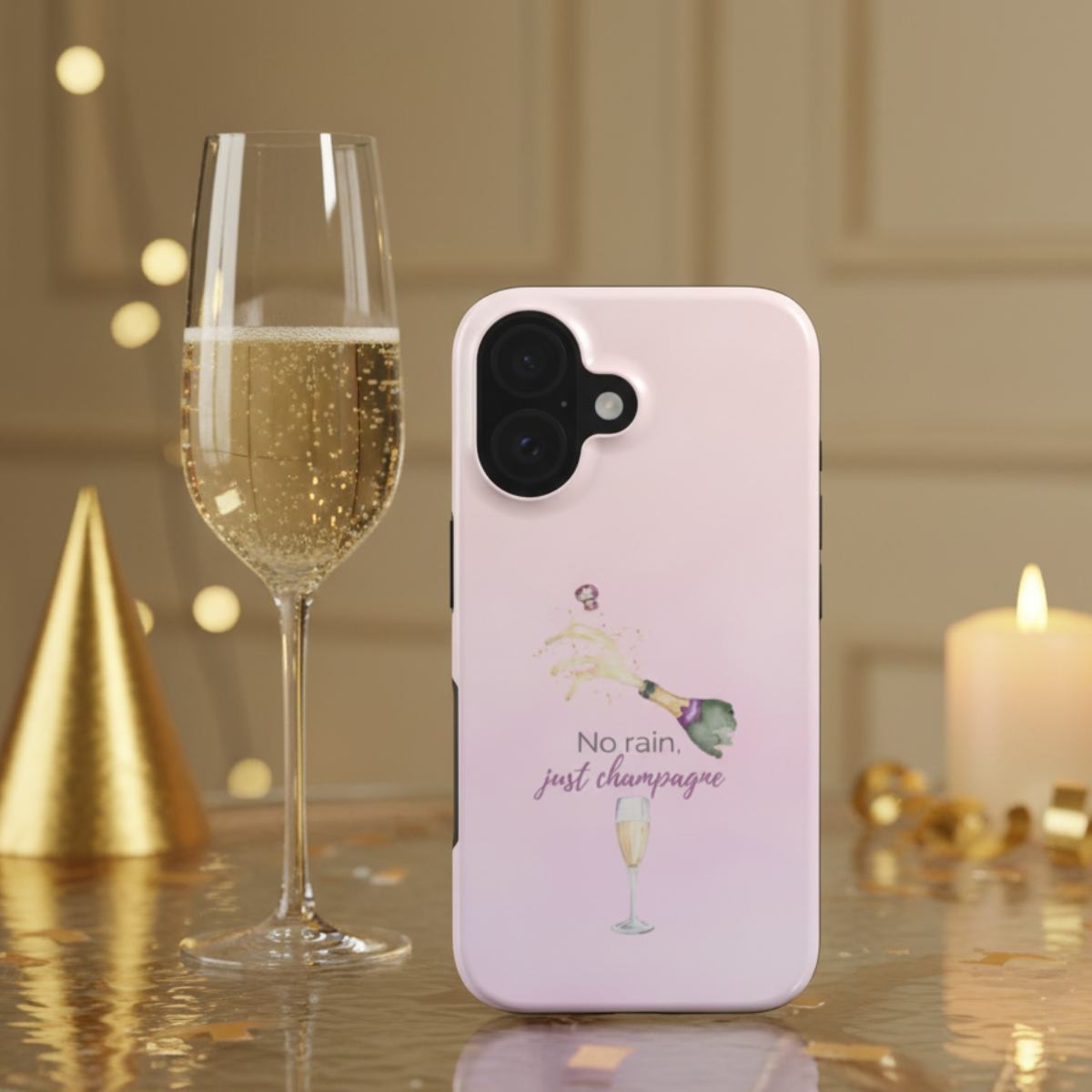 Tough Handyhülle no rain, just champagne