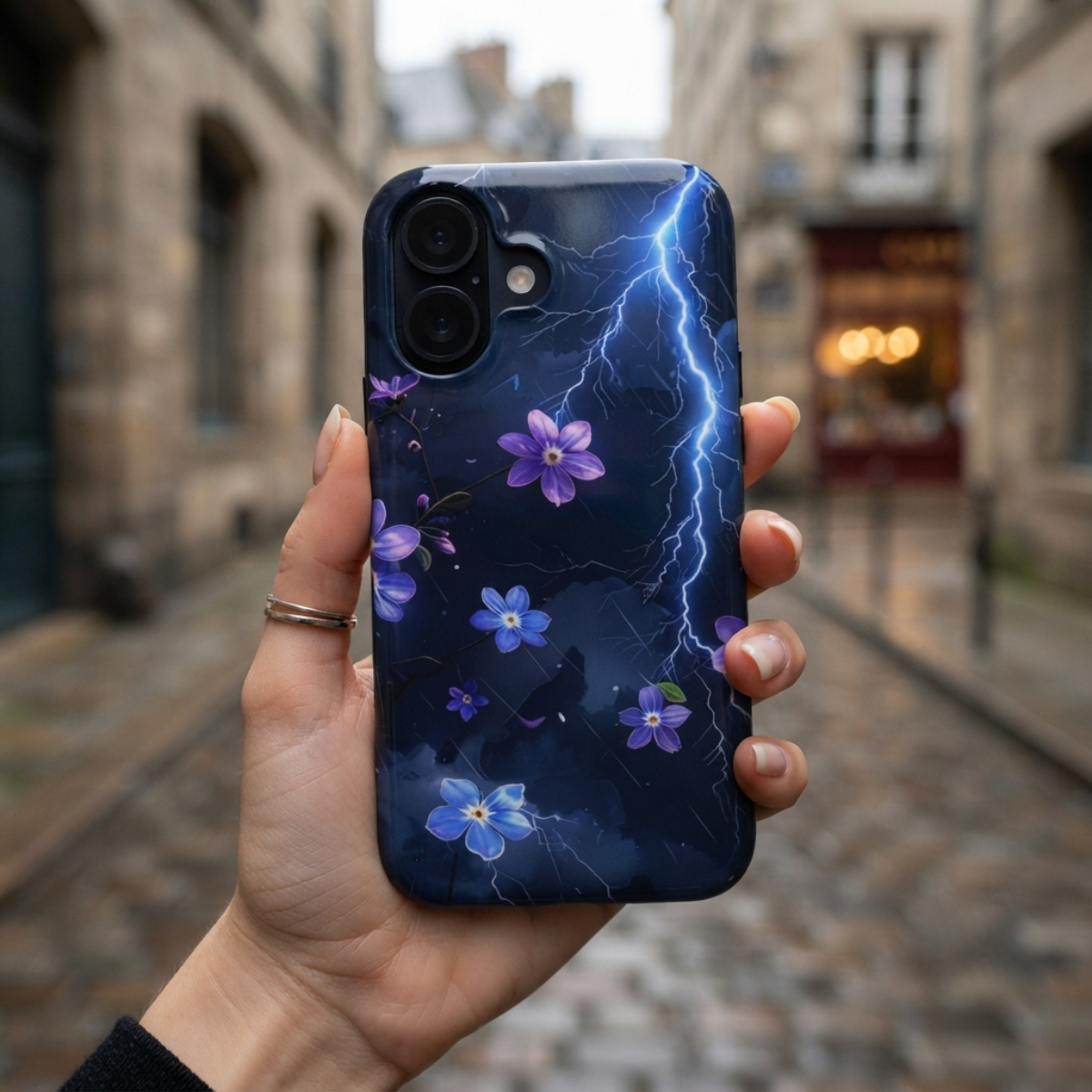 Tough Handyhülle Thunderstorm purple (MagSafe)