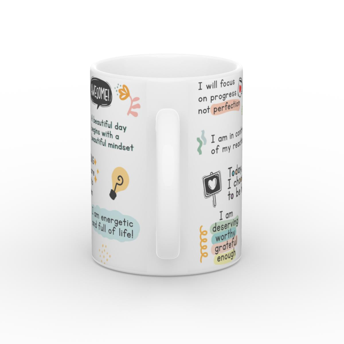 Weiß glänzende Tasse Daily affirmations Mug