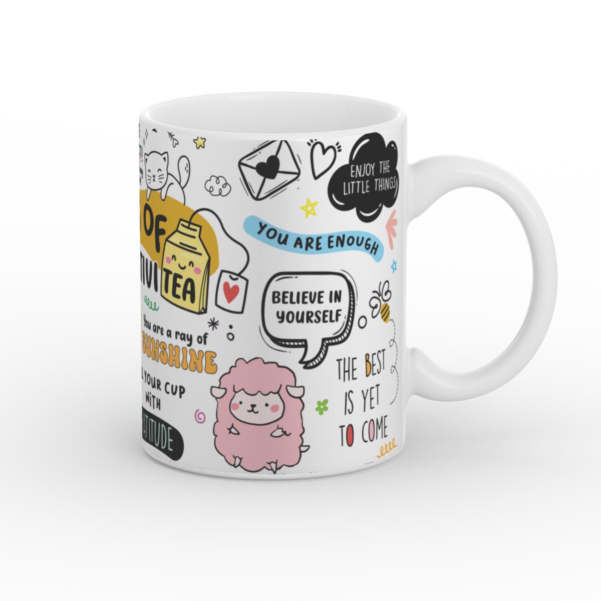 Weiß glänzende Tasse Mug of Positivitea