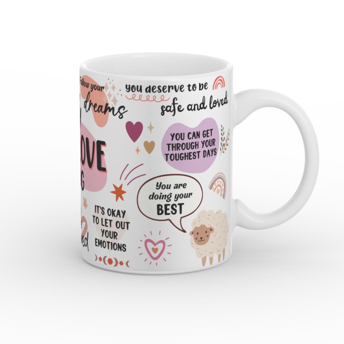 Weiß glänzende Tasse My Selflove Mug