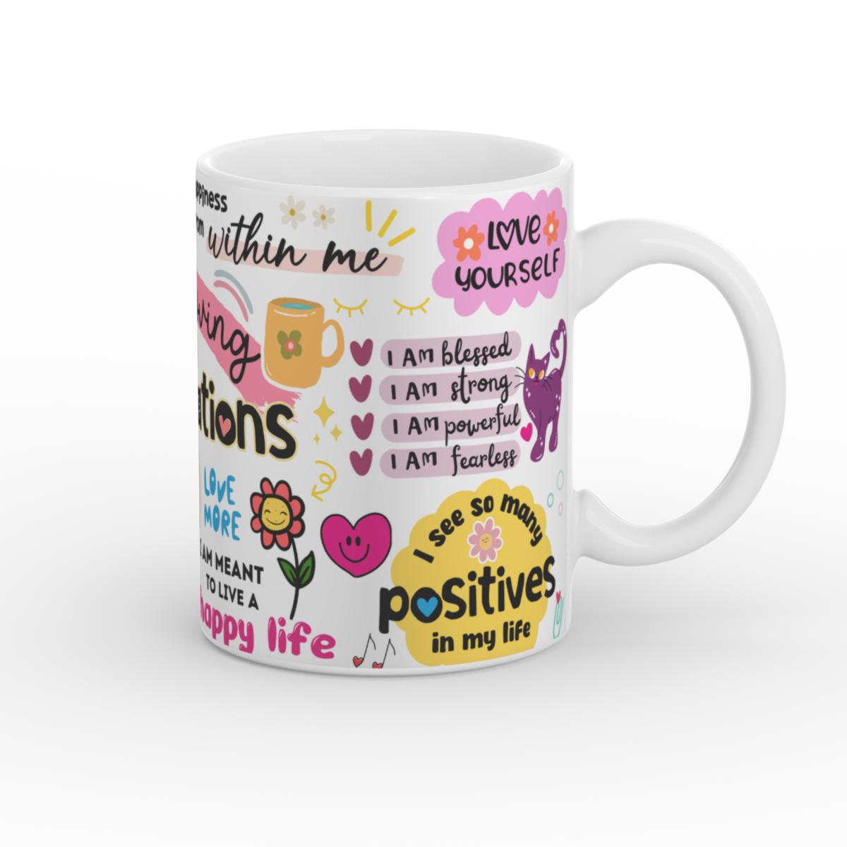 Weiß glänzende Tasse self-loving affirmations mug