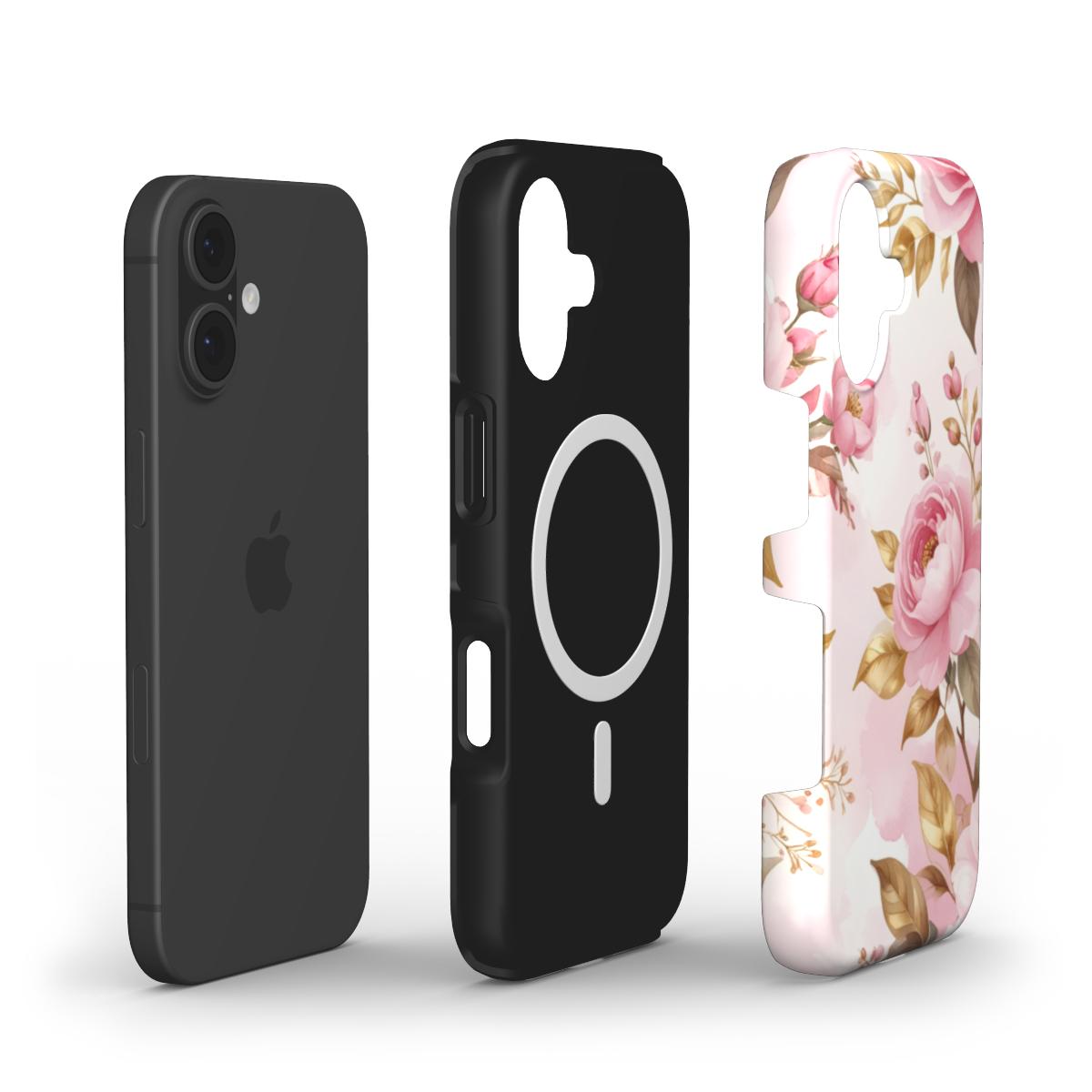 Tough Handyhülle Rosentraum – doppellagiger Aufbau & Kantenschutz