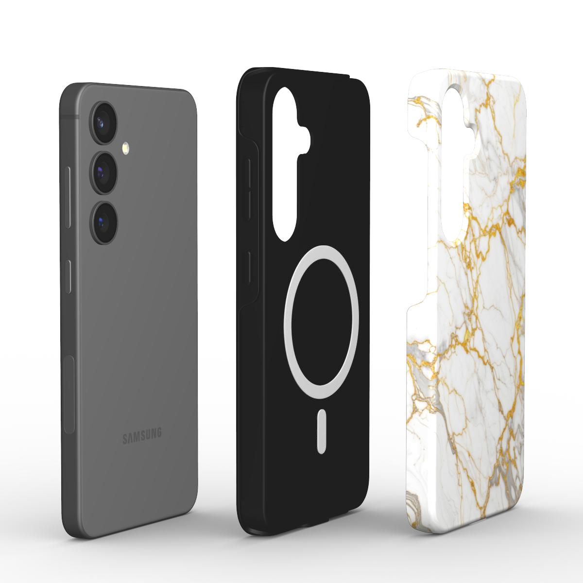 Magnetic Tough Handyhülle Gold Royal Marble