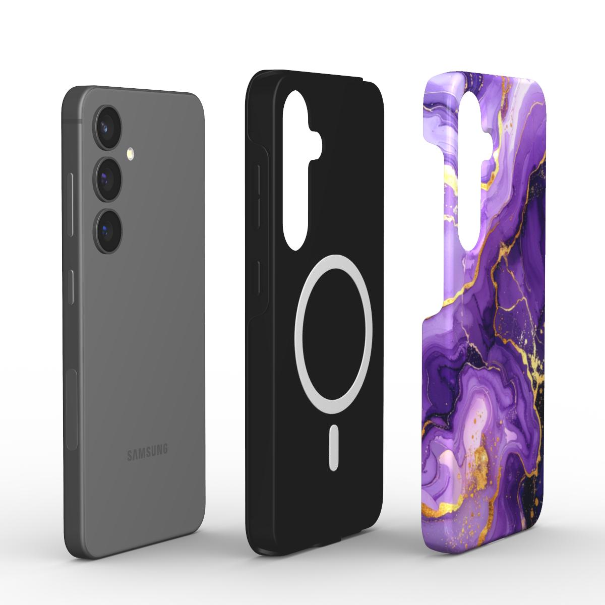 Magnetic Tough Handyhülle Royal Purple Marble