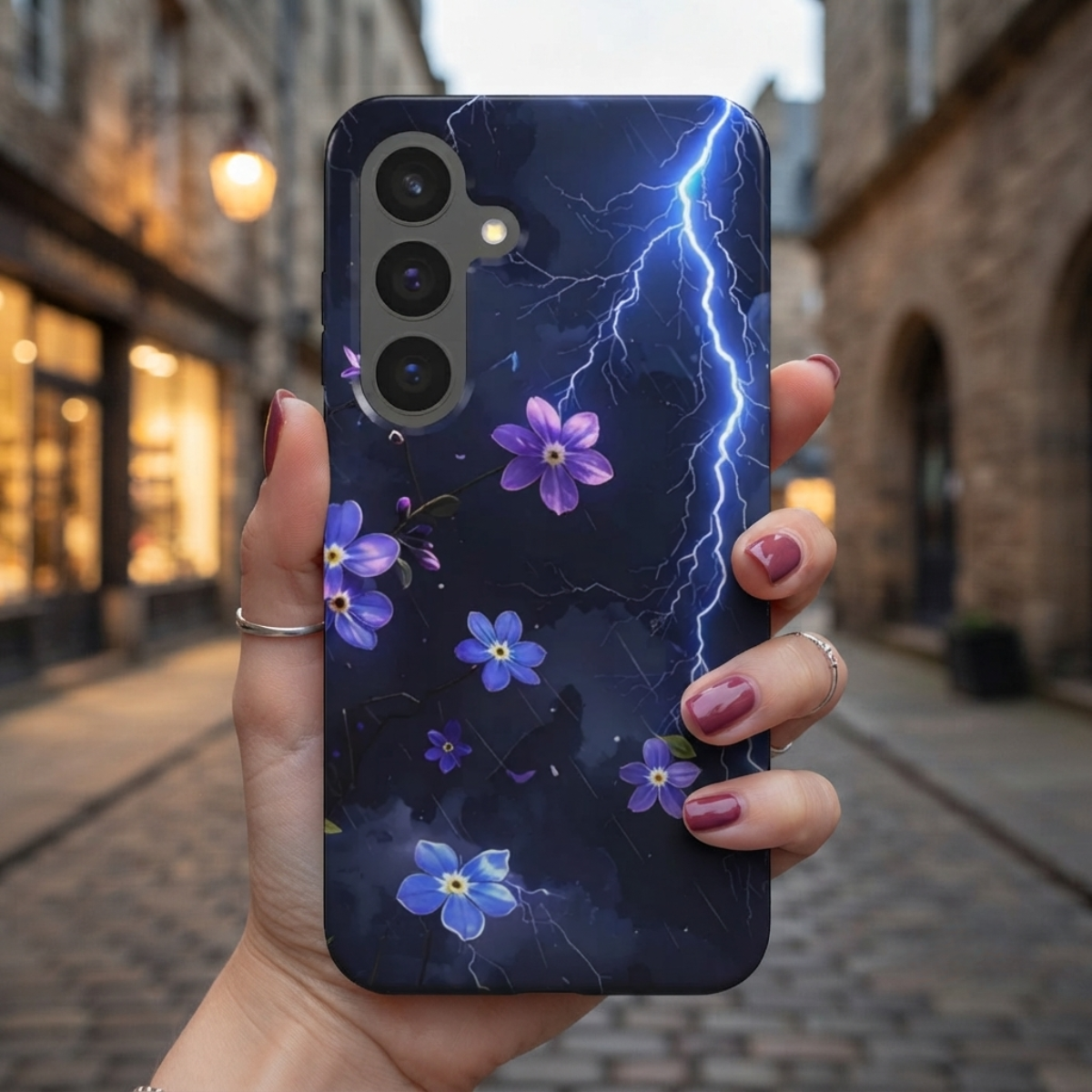 Magnetic Tough Handyhülle Thunderstorm purple